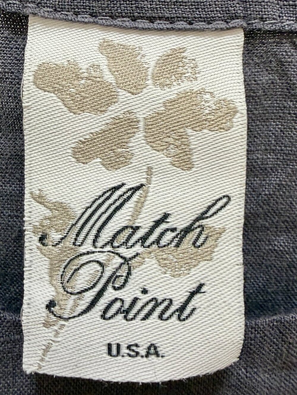 Match Point USA 100% Linen Tunic Top Size S Gray‎ Patch Pockets Lagenlook Boho - Picture 5 of 13